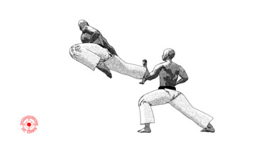 Arte digitale intitolato "Ushiro tobi geri (1)" da Karate Poster, Opera d'arte originale, Lavoro digitale 2D