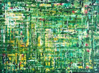Painting titled "Green" by Kardimago, Original Artwork, Acrylic