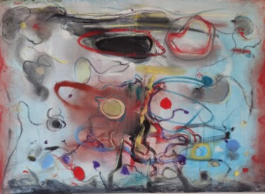 Картина под названием "floating 2" - Karel Stoop, Подлинное произведение искусства, Масло Установлен на Деревянная рама для…