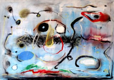 Картина под названием "floating 3" - Karel Stoop, Подлинное произведение искусства, Масло Установлен на Деревянная рама для…