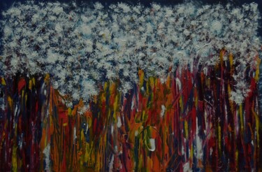 Pittura intitolato "White colortrees (6…" da Karel Van Camp, Opera d'arte originale, Acrilico
