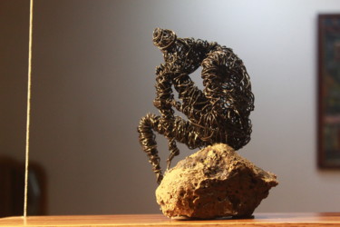 Sculpture titled "Thinker (19x12x15 1…" by Karen Axikyan, Original Artwork, Metals