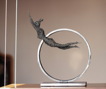 Sculptuur getiteld "Flight 33x30x10 2.8…" door Karen Axikyan, Origineel Kunstwerk, Metalen