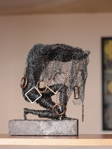 Sculpture titled "Network 28x25x21 3k…" by Karen Axikyan, Original Artwork, Metals