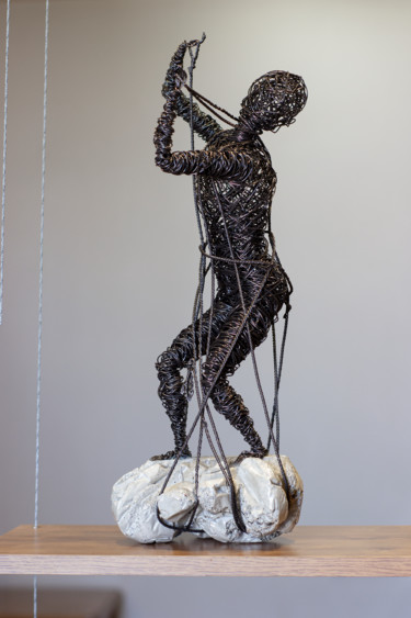 Sculpture titled "Struggle 50x16x18 4…" by Karen Axikyan, Original Artwork, Concrete