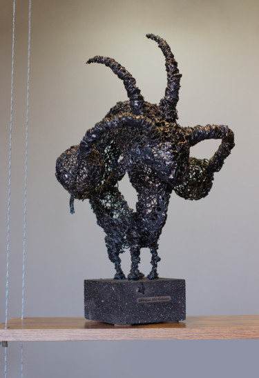 Sculpture titled "Dark lord 48x30x30…" by Karen Axikyan, Original Artwork, Metals