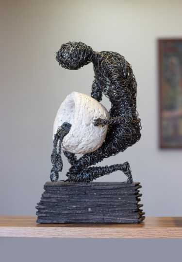 Skulptur mit dem Titel "Lava 31x19x16 3kg i…" von Karen Axikyan, Original-Kunstwerk, Metalle