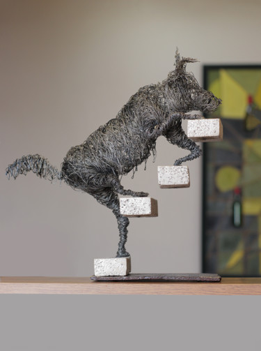 Sculpture titled "To the home 42x33x1…" by Karen Axikyan, Original Artwork, Metals