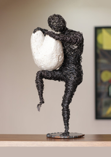 Sculpture titled "Mixed thoughts 44x1…" by Karen Axikyan, Original Artwork, Metals