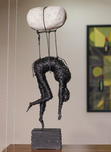 Sculpture titled "Zero point 62x19x9…" by Karen Axikyan, Original Artwork, Metals