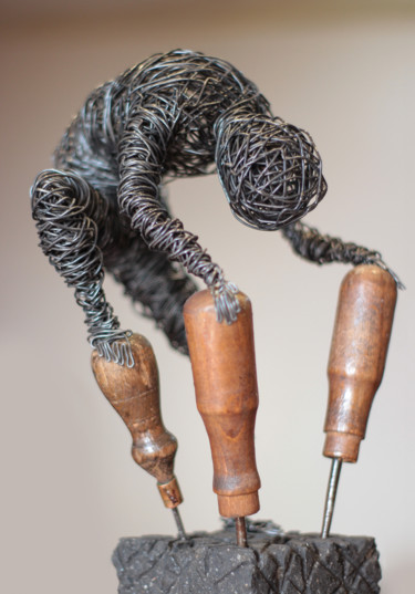 Sculpture titled "Heavy work (33x20x2…" by Karen Axikyan, Original Artwork, Metals