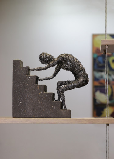 Sculpture titled "Rise fall (24x28x10…" by Karen Axikyan, Original Artwork, Metals