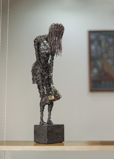 Skulptur mit dem Titel "Time 12:15 (51x12x1…" von Karen Axikyan, Original-Kunstwerk, Metalle