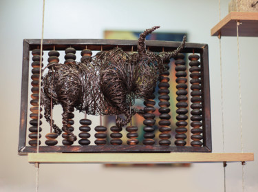 Скульптура под названием "Financial mess (28x…" - Karen Axikyan, Подлинное произведение искусства, Металлы