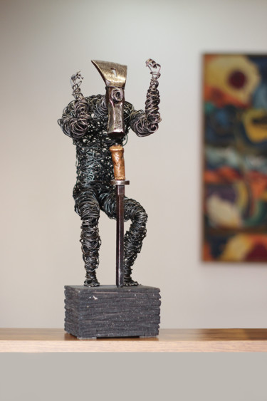 Sculptuur getiteld "Result (43x19x12 3.…" door Karen Axikyan, Origineel Kunstwerk, Metalen