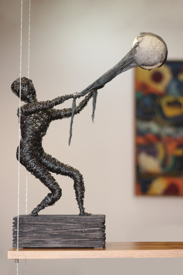 Sculpture intitulée "The planet thief (5…" par Karen Axikyan, Œuvre d'art originale, Métaux