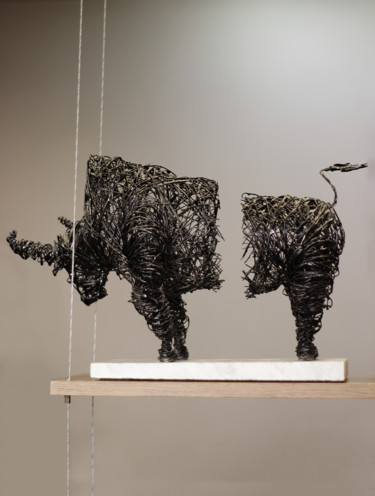 Скульптура под названием "Fluctuation (30x46x…" - Karen Axikyan, Подлинное произведение искусства, Металлы