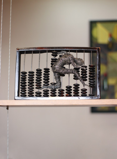 Sculpture titled "Financial marathon…" by Karen Axikyan, Original Artwork, Metals