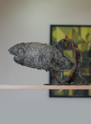 Escultura intitulada "Predator (23x42x24…" por Karen Axikyan, Obras de arte originais, Metais