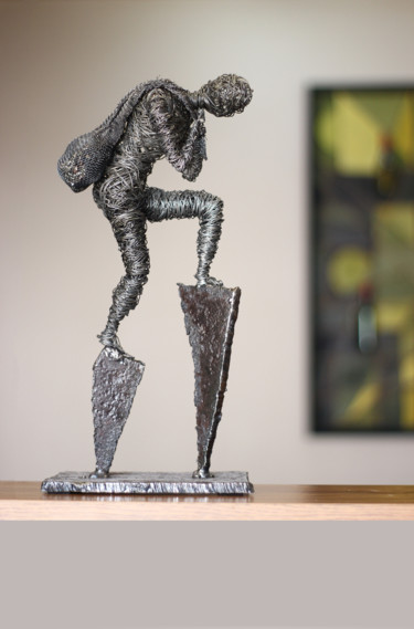 Sculpture titled "Achievement (36x18x…" by Karen Axikyan, Original Artwork, Metals