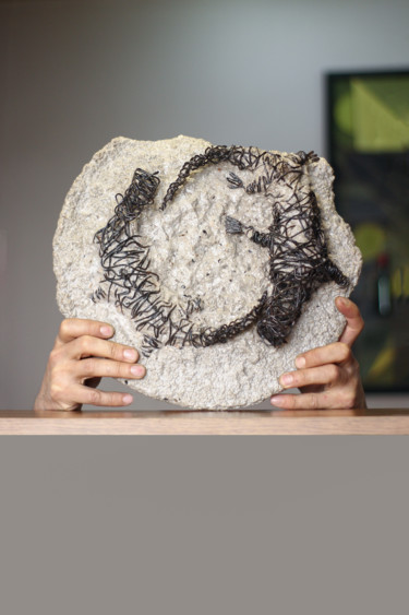 Skulptur mit dem Titel "Bog (9x36x35 6.2kg…" von Karen Axikyan, Original-Kunstwerk, Beton