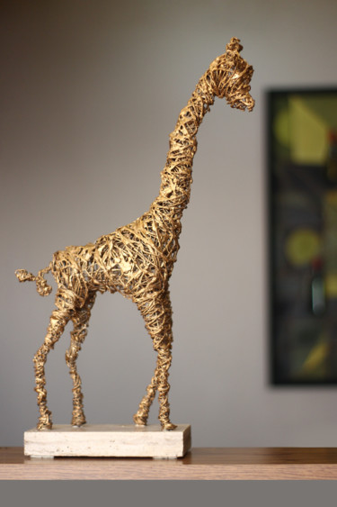 雕塑 标题为“Golden giraffe (50x…” 由Karen Axikyan, 原创艺术品, 金属