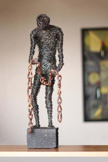 Sculpture titled "Long-awaited freedo…" by Karen Axikyan, Original Artwork, Metals