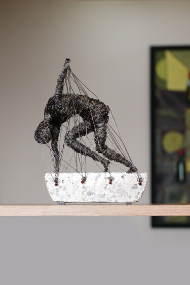 Attempt to escape (26x20x15 1.7kg iron, concrete) Sculpture titled "Attempt to escape (…" by Karen Axikyan, Original Art, Concrete