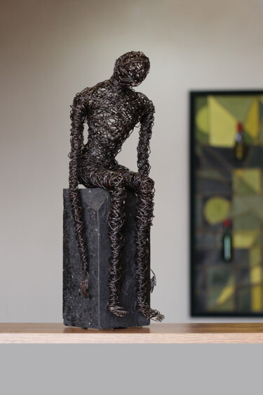Escultura titulada "Despair (43x15x15 4…" por Karen Axikyan, Obra de arte original, Metales