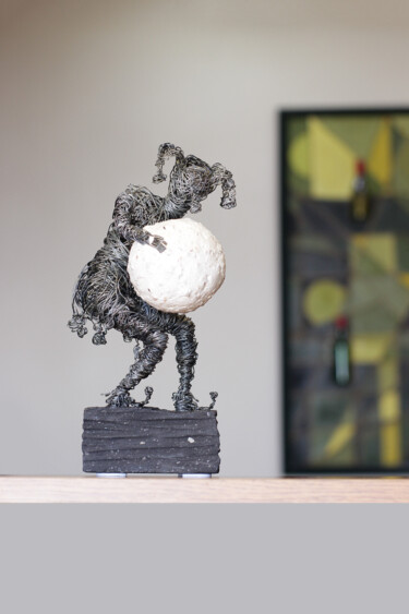 Sculpture titled "Difficult staging (…" by Karen Axikyan, Original Artwork, Metals