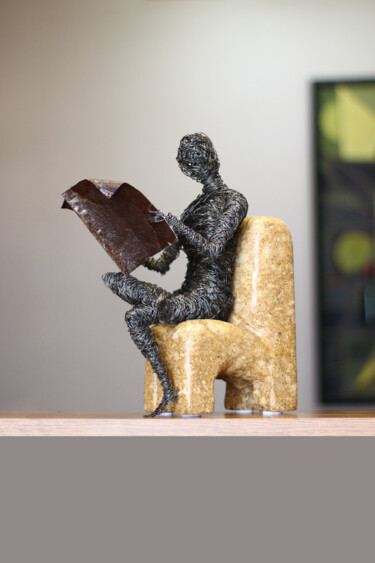 Sculpture titled "Self Time (30x25x15…" by Karen Axikyan, Original Artwork, Stone
