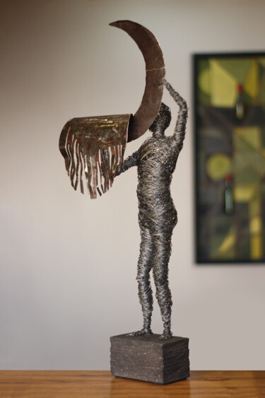 Sculpture titled "Creating the moon (…" by Karen Axikyan, Original Artwork, Metals