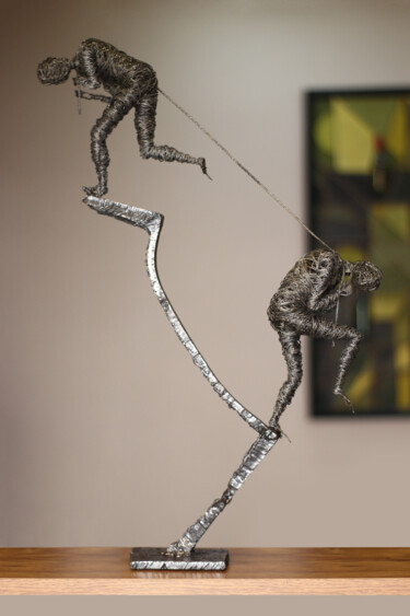 Sculpture intitulée "Opposites (60x35x9…" par Karen Axikyan, Œuvre d'art originale, Métaux