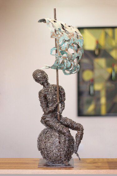 Sculptuur getiteld "Expectations(63x22x…" door Karen Axikyan, Origineel Kunstwerk, Metalen