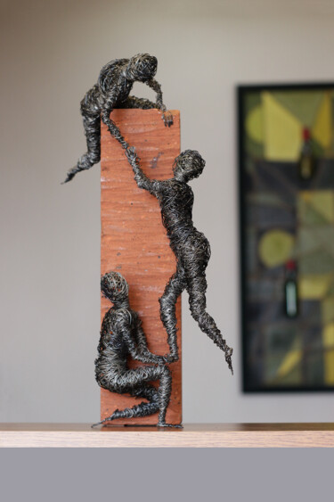 Sculpture titled "Mutual assistance (…" by Karen Axikyan, Original Artwork, Metals