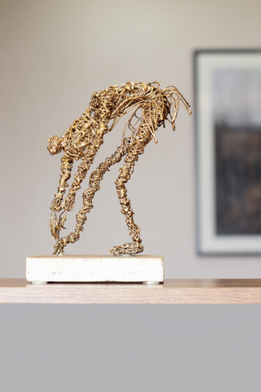 Sculpture titled "Reverence (25x19x11…" by Karen Axikyan, Original Artwork, Metals