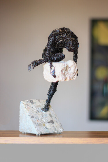 Sculpture titled "Challenging achieve…" by Karen Axikyan, Original Artwork, Metals