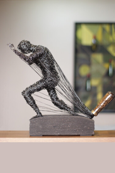 Sculpture titled "Escape from opinion…" by Karen Axikyan, Original Artwork, Metals