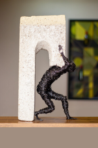 Escultura titulada "Support 47x26x15cm…" por Karen Axikyan, Obra de arte original, Metales