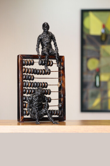 Скульптура под названием "Abacus break" - Karen Axikyan, Подлинное произведение искусства, проволочный