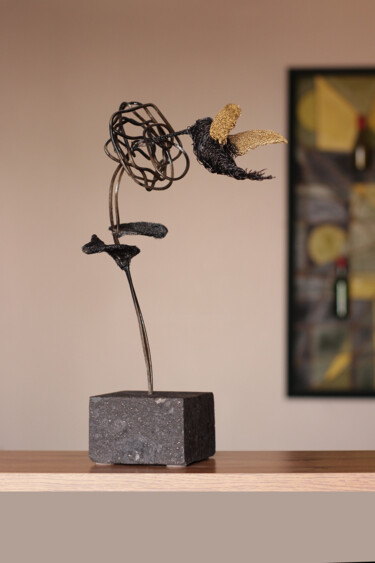 Skulptur mit dem Titel "The Soaring of Spir…" von Karen Axikyan, Original-Kunstwerk, Metalle