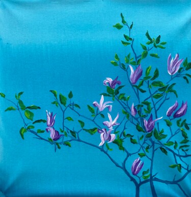 Peinture intitulée "Les magnolias de Jé" par Karen Dutoit Verbeke, Œuvre d'art originale, Acrylique