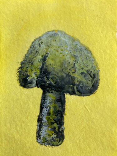 Painting titled "Etude de champignon…" by Karen Dutoit Verbeke, Original Artwork, Wax