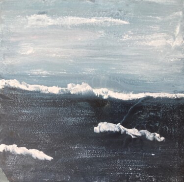 Peinture intitulée "Tempête sur le lac…" par Karen Dutoit Verbeke, Œuvre d'art originale, Cire