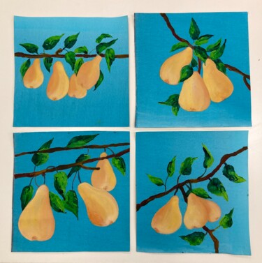 Peinture intitulée "Pears" par Karen Dutoit Verbeke, Œuvre d'art originale, Acrylique