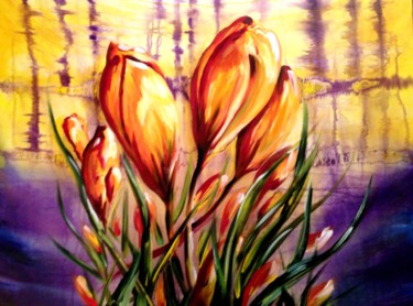Painting titled "First Blooms Of Spr…" by Ferrand, Original Artwork, Acrylic