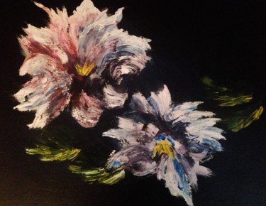 Painting titled "Fantasy Flowers" by Ferrand, Original Artwork, Acrylic