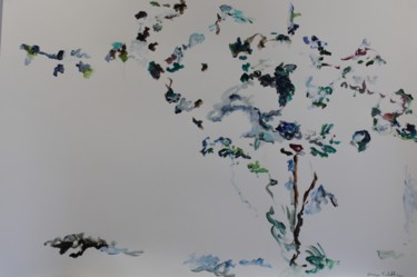 Peinture intitulée "Vigne clématite" par Karen Finkelstein, Œuvre d'art originale, Acrylique