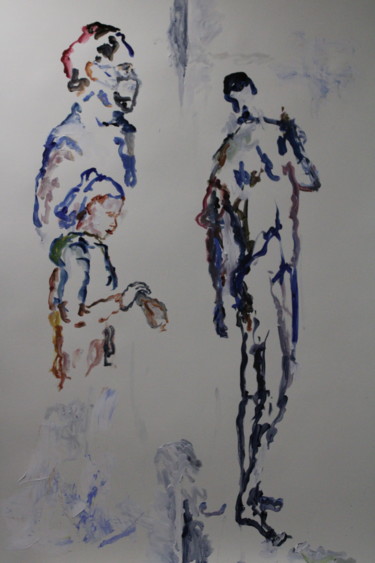 Pittura intitolato "Passants 13" da Karen Finkelstein, Opera d'arte originale, Acrilico