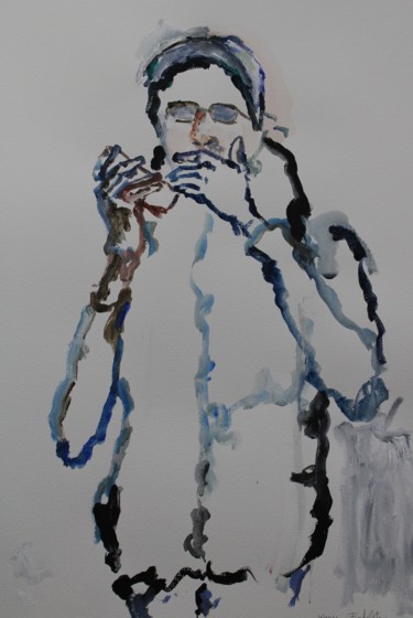 Painting titled "Passant 9" by Karen Finkelstein, Original Artwork, Acrylic